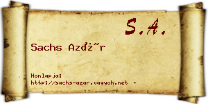 Sachs Azár névjegykártya